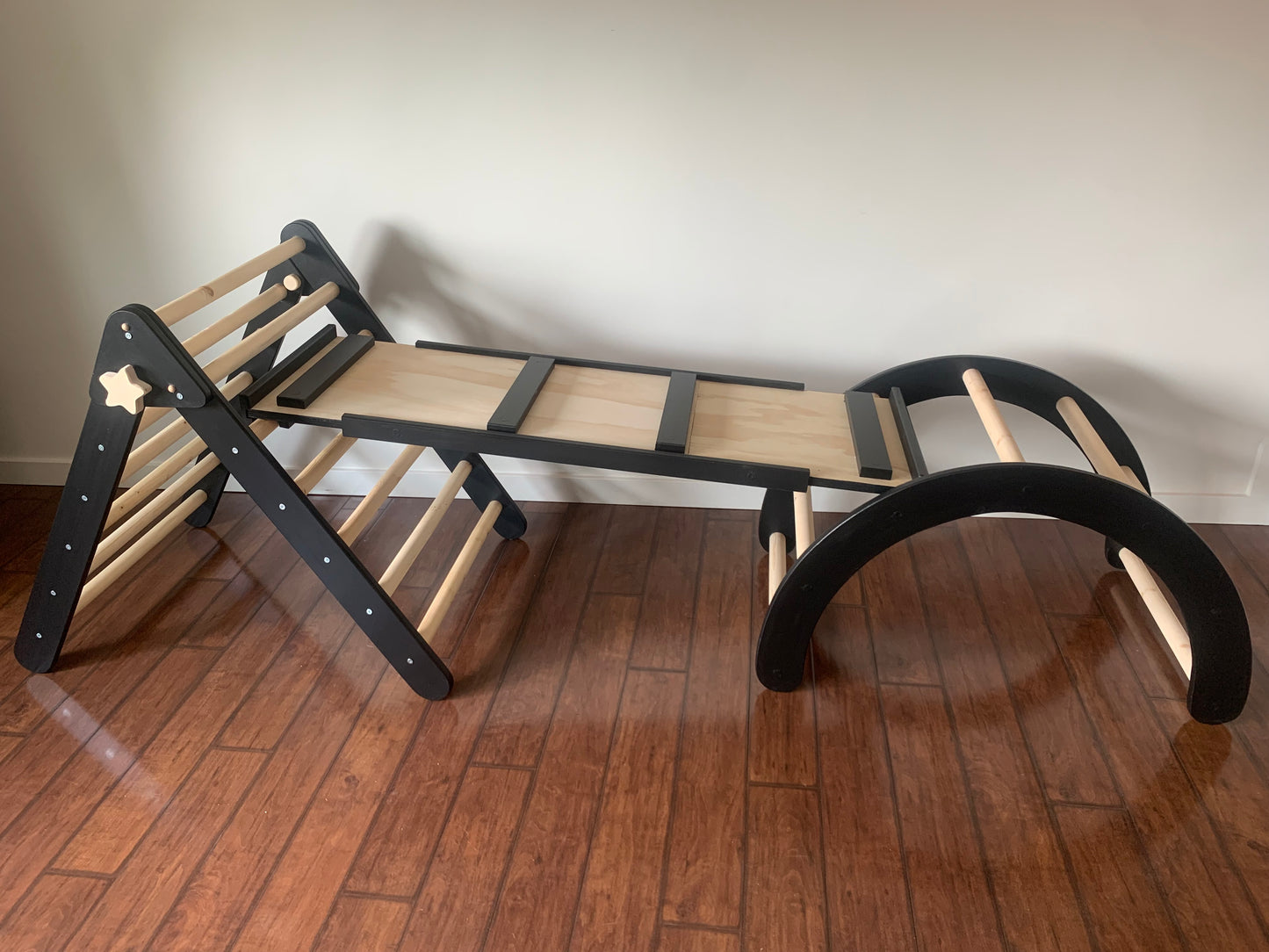 Black Climber Set | Folding Triangle, Arch, Slide/Ladder Ramp