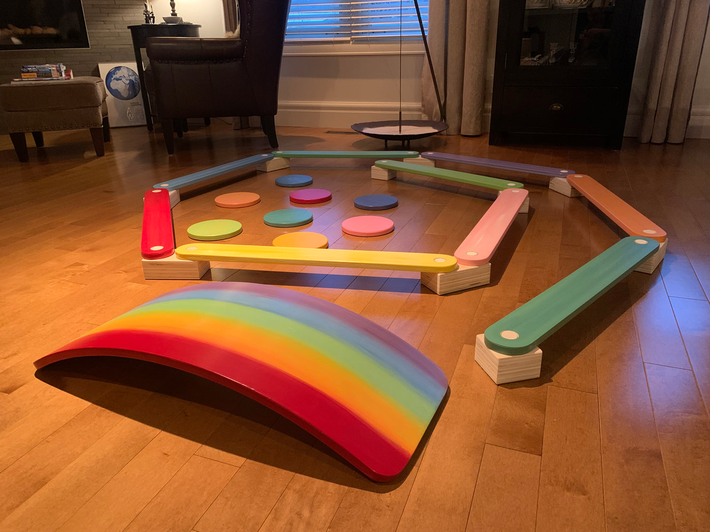 Balance Activity Sets- Balance Beams, Stepping Stones, Wobble boards (handmade in Canada)