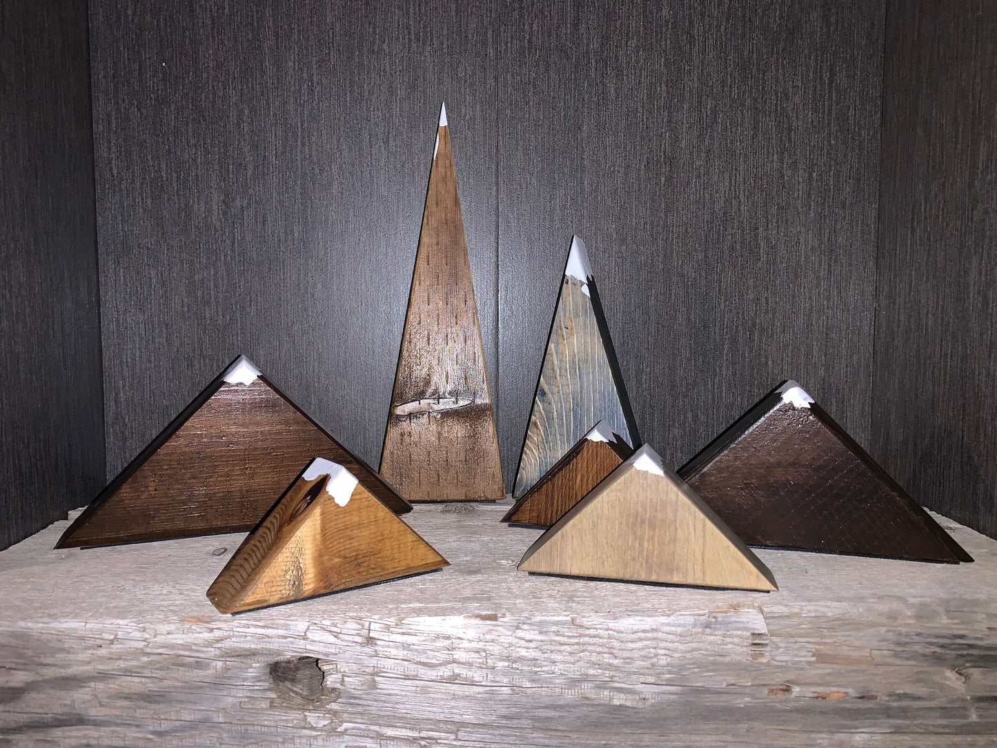 Rustic Wooden Mountain Range