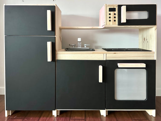 Black Wooden Play Kitchen