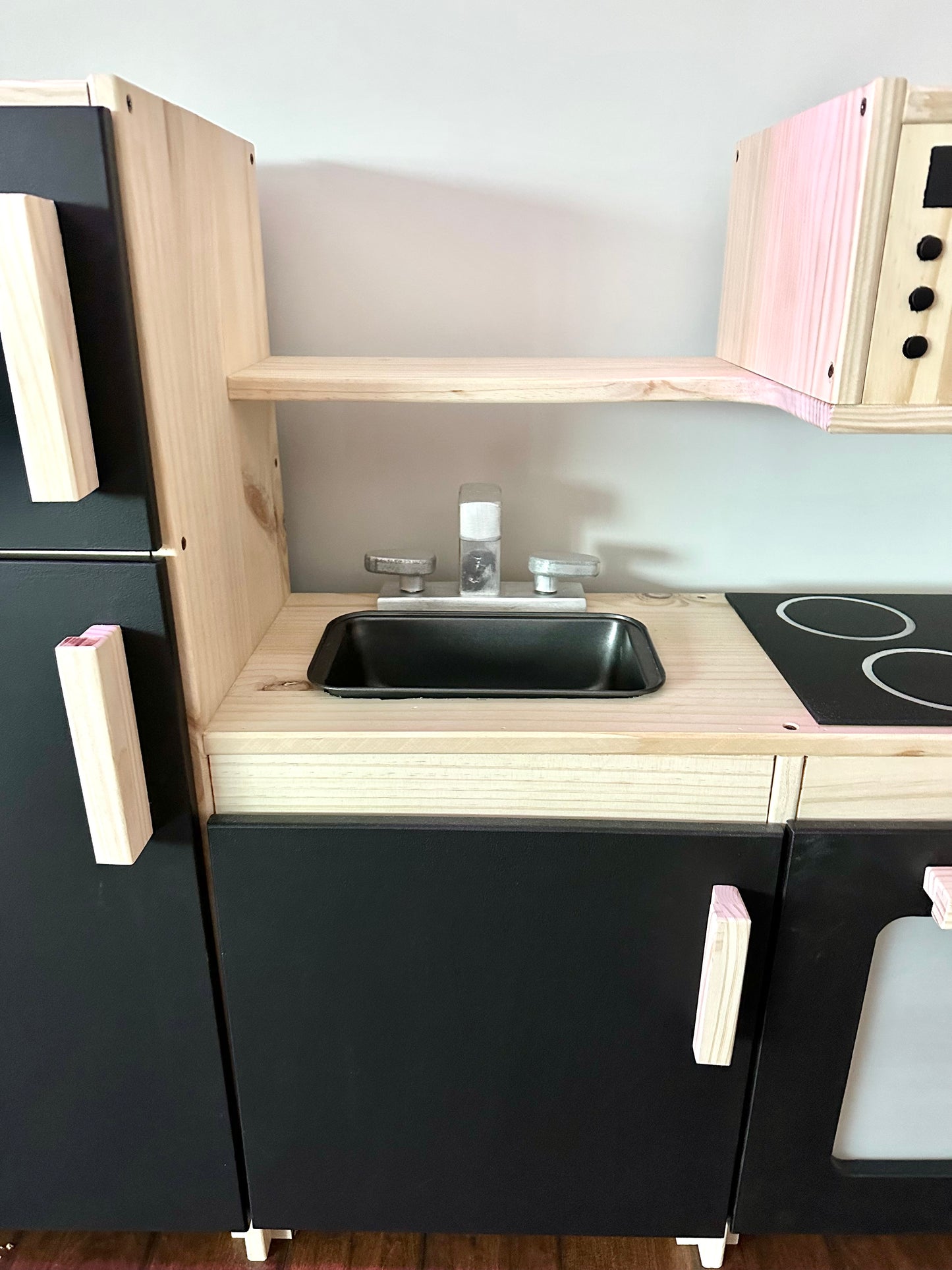Black Wooden Play Kitchen