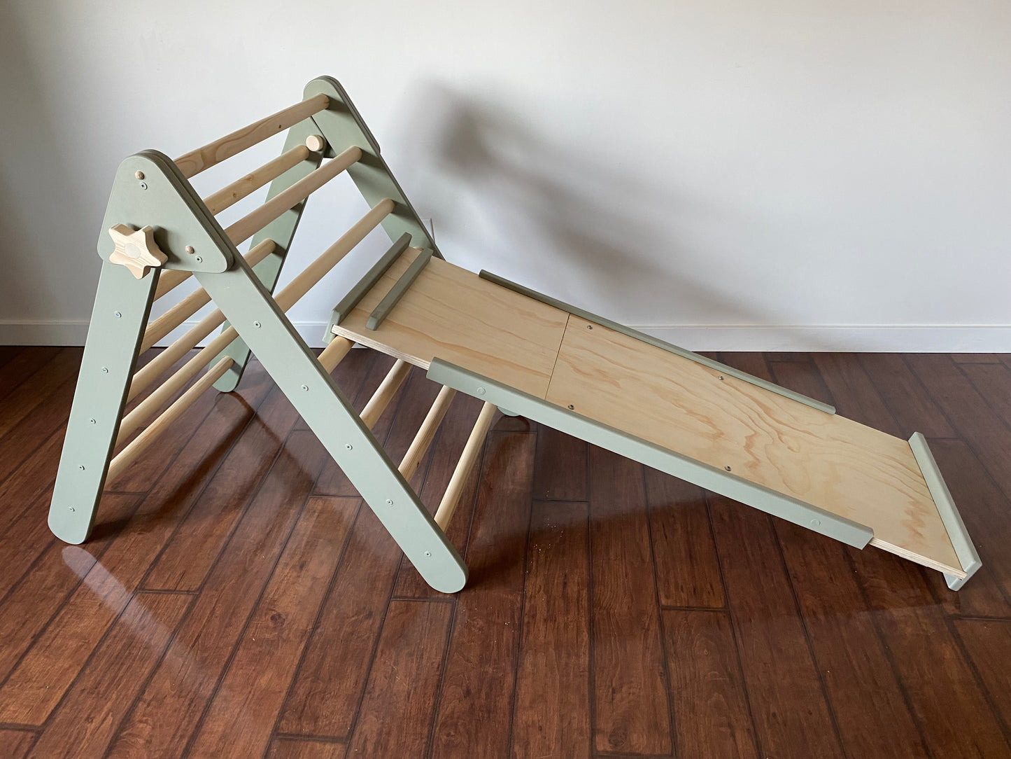 Green Climber Set | Folding Triangle, Arch, Slide/Ladder Ramp