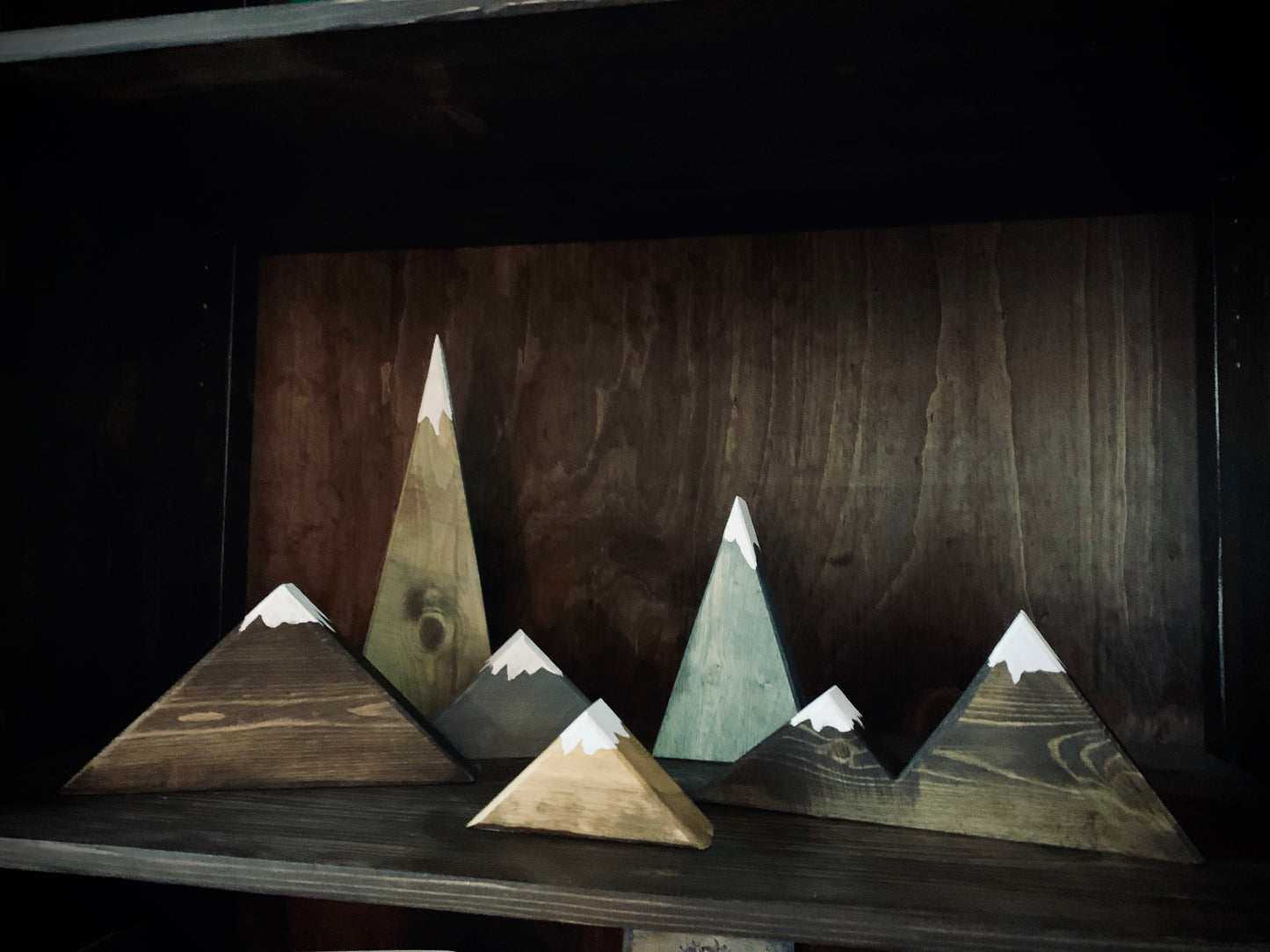 Rustic Wooden Mountain Range