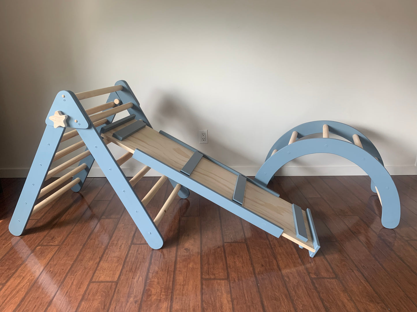 Blue Climber Set | Folding Triangle, Arch, Slide/Ladder Ramp