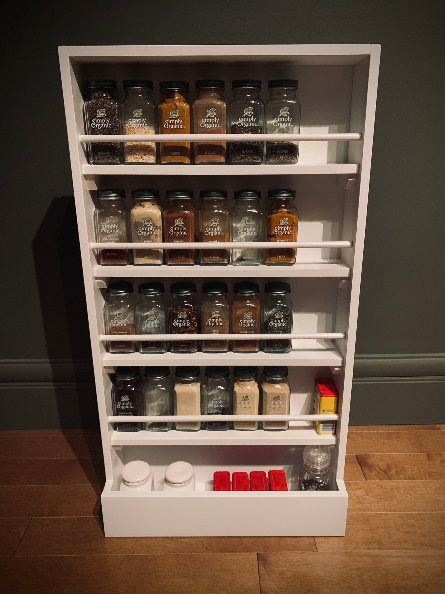 White Wall Mount Spice Rack
