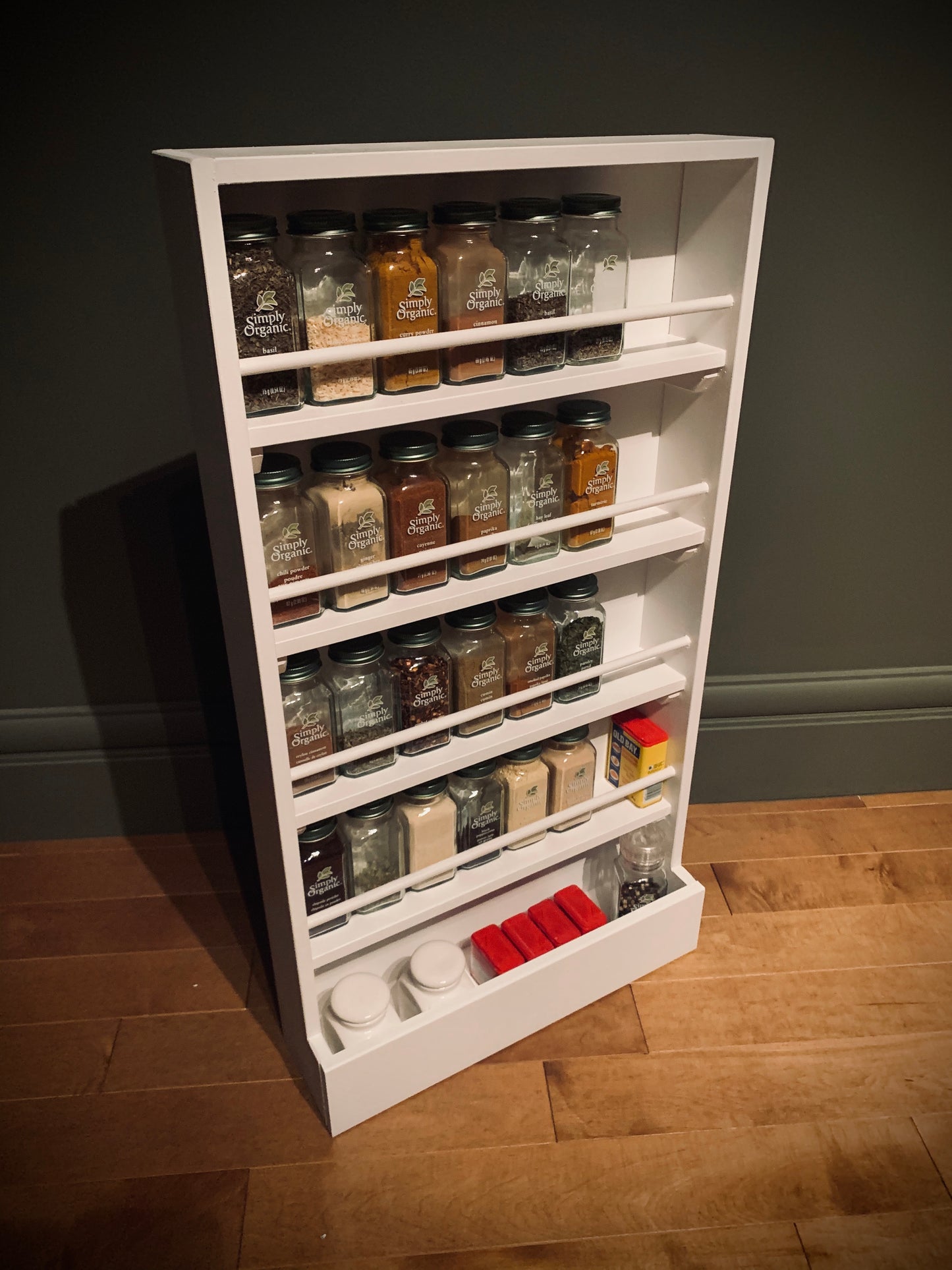 White Wall Mount Spice Rack