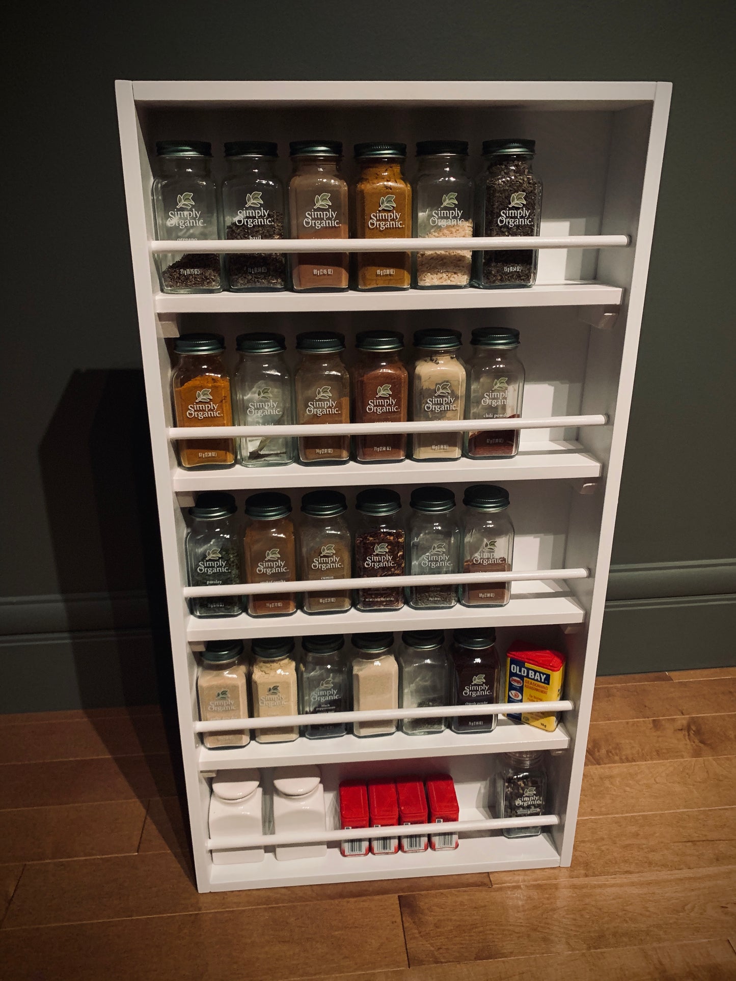 White Wall Mount Spice Rack