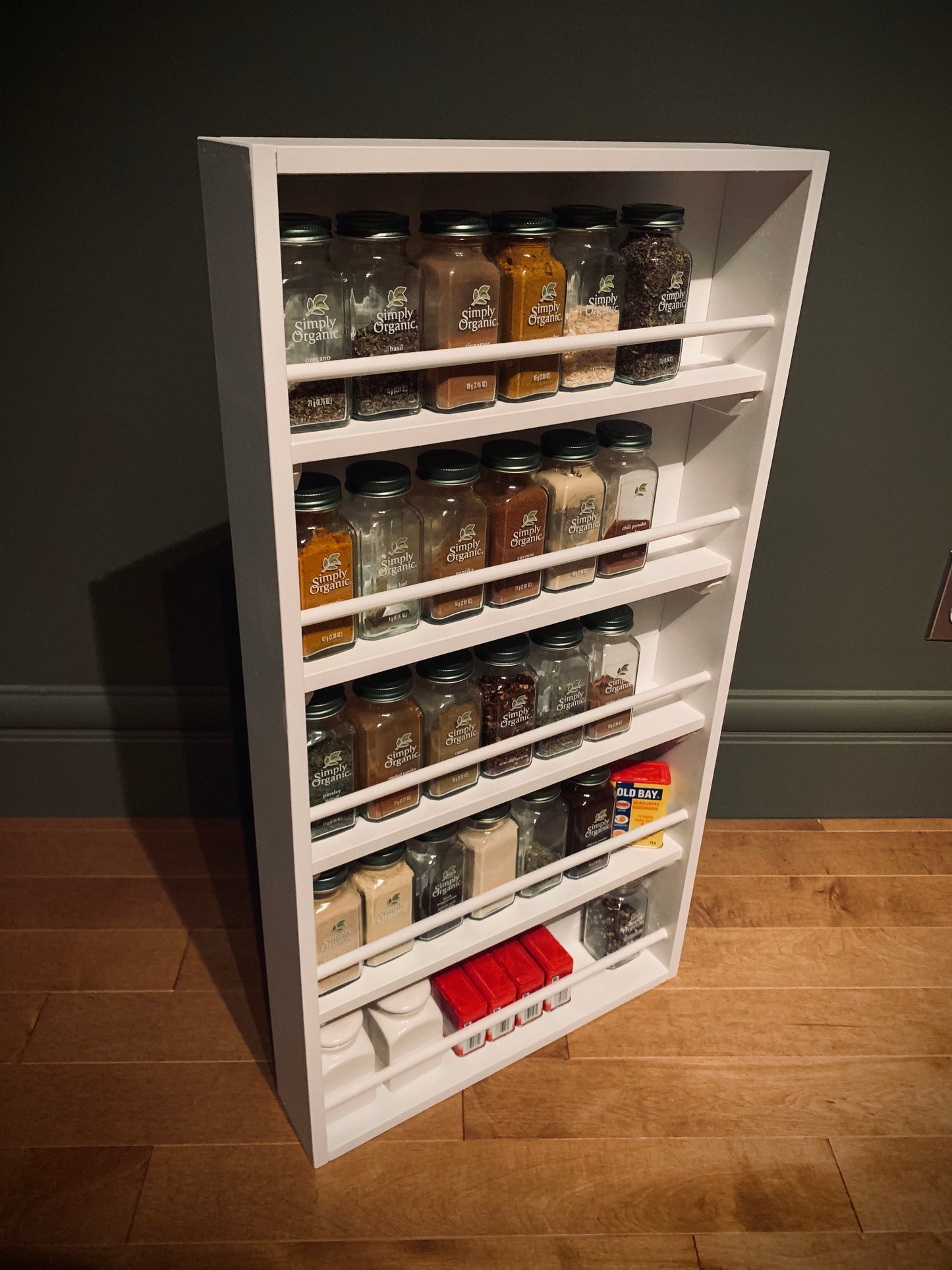 White Wall Mount Spice Rack