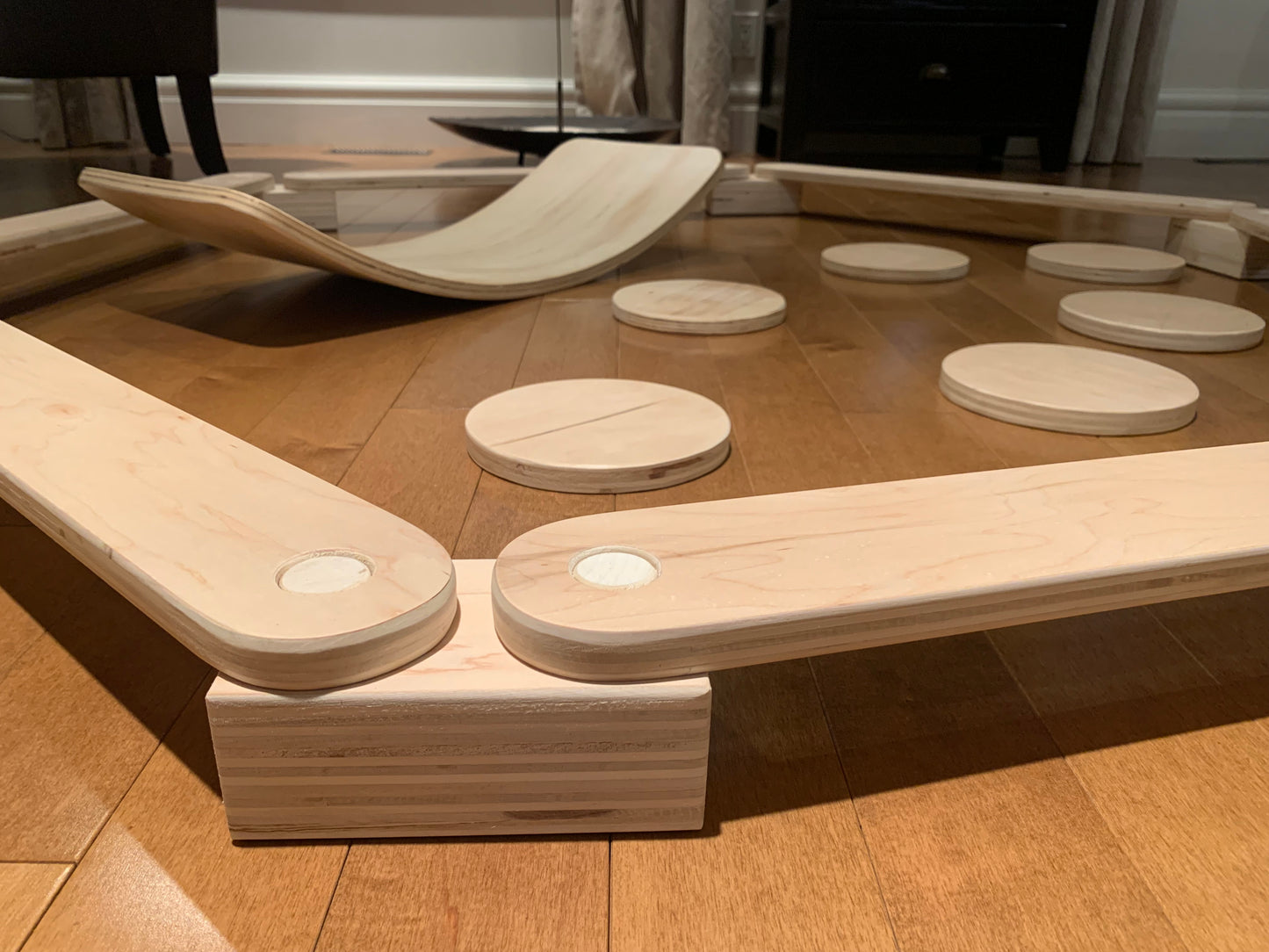 Balance Activity Sets- Balance Beams, Stepping Stones, Wobble boards (handmade in Canada)