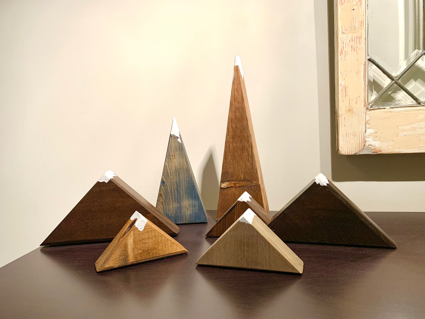 Rustic Wooden Mountain Range